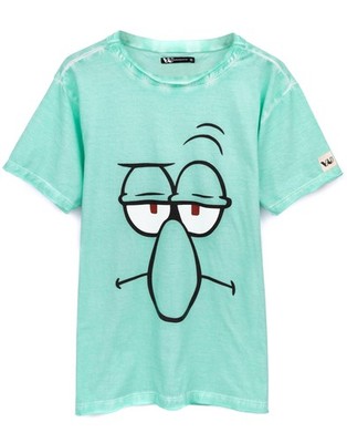 SpongeBob SquarePants Grün Squidward Kurzärmeliges T-Shirt Männer