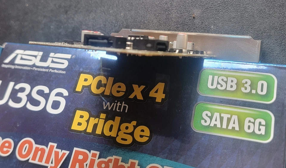Asus U3S6 USB 3.0 SATA 6Gb/s  Adapter Card 90-C1BMY0-00EAY00Z PCI Express x4 - Image 4 of 4