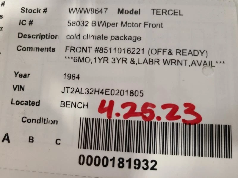 Станция стеклоочистителя ветрового стекла Wgn стандартная спецификация подходит для 83-88 TERCEL 643772 - Изображение 3 из 3