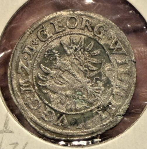 1620s/1630s Brandenburg-Prussia Silver 1 Ort 1/4 Thaler Georg Wilhelm Coin