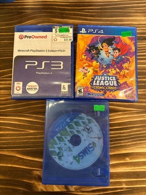 3 PS4 Game Bundle - Minecraft, Justice League Cosmic Chaos, Sims 4 (BF)
