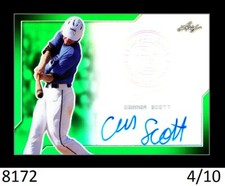 1-2017 LEAF PERFECT GAME METAL GREEN PRISMATIC AUTO CONNOR SCOTT PIRATES 4/10