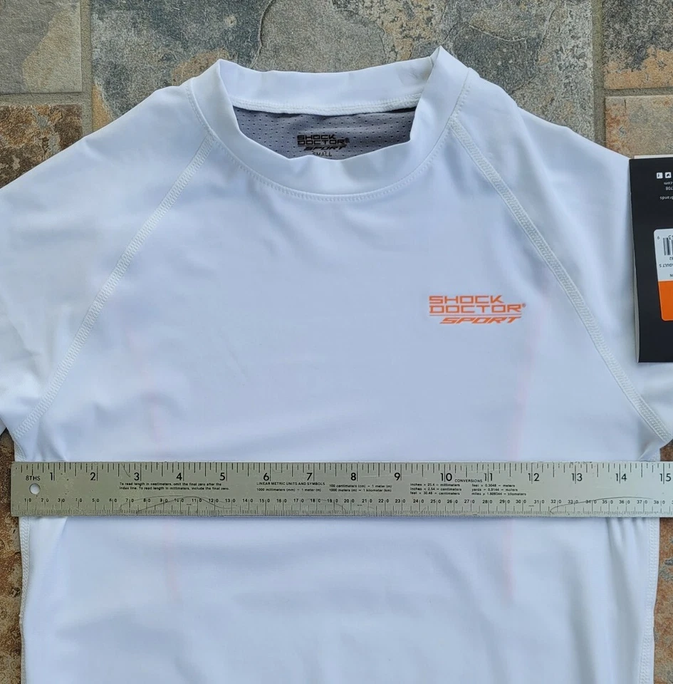 Shock Doctor Shirt Unisex Adult Small Sport Compression White Short Sleeve NWT - Image 3 of 4