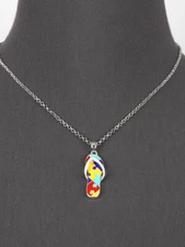 New Autism Flip Flop Puzzle 16" Necklace, Charm, Gift for Her Mom