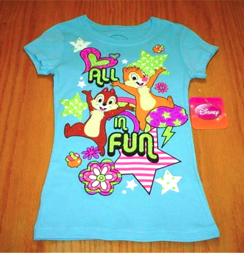 New WT Disney Chip and Dale Chipmunks Tunic T-Shirt Girls 4 /5