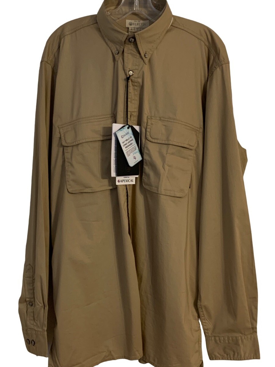 Chemise De Chasse Beretta Homme Kaki Ventilée Dos - Taille XXL - Neuf Avec étiquettes