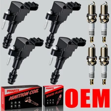 Brand 4PCS OEM Ignition Coil & Iridium Spark Plug For Chevy Buick GMC 2.4L UF491
