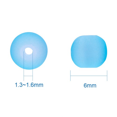1Strand Transparent Glass Beads Frosted Round Mutli-Color for Jewelry Making - Picture 3 of 80
