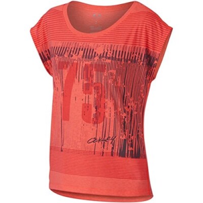 Oakley Womens Seventy Five Off The Shoulder Top Tee T-Shirt Coral Glow Small New