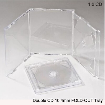 Doppel CD Jewel Case 10,4 mm mit klarem ausklappbarem Fach leer Ersatz HQ AAA