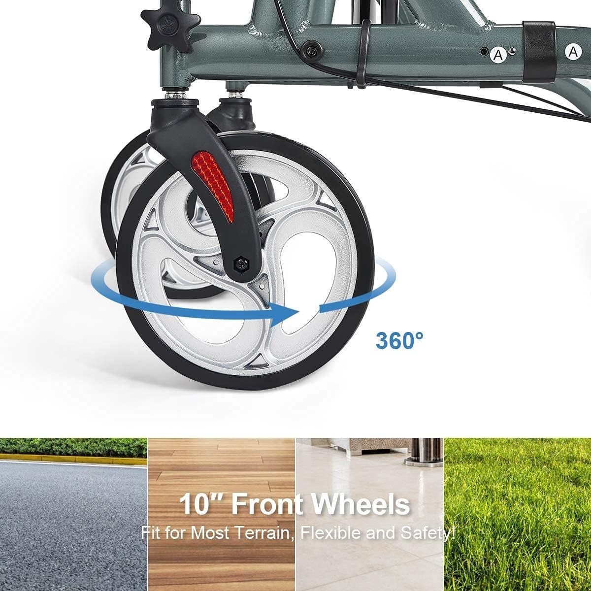 ZLER Rollator Walker (ZR28HFKUW9209) Folding Upright Stand Up