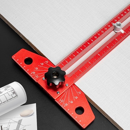 Woodworking Scriber Marking Line Ruler Woodworking Ruler with Adjustable Angles - Picture 7 of 8