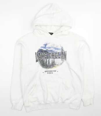 PRETTYLITTLETHING Damen Hoodie weiß Polyestermischung Größe S - Lake