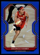 2021-22 Panini Prizm WNBA Prizms Blue Dearica Hamby 122/149 Las Vegas Aces #43