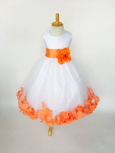 Flower Girl White Tulle Rose Petal Dress Purple Summer Spring Holiday Party #24 - Picture 43 of 178