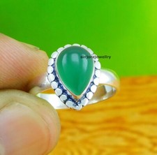 Green Onyx gemstone 925 sterling silver handmade Gift Ring US size 5 to 10