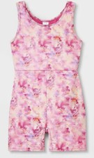 Girls' Gymnastics Dance Ballet Pull-On Biketard Leotard Tie-Dye Pink XL 14/16