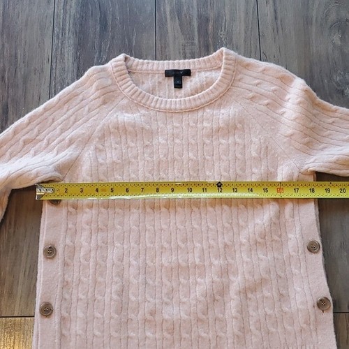 J.Crew wool blend cable knit sweater with side buttons sz S crew neck womens - Picture 9 of 12