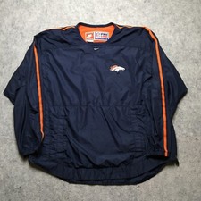 Vintage Nike Team NFL Pro Line Denver Broncos Jacket Mens XL Blue Windbreaker