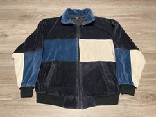 Vintage 80s Christian Dior Monsieur Velour Color Block Track Jacket Men's Large