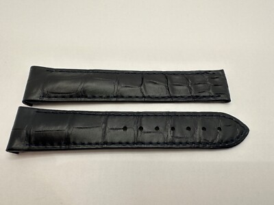 ORIGINAL Omega 20mm x 18mm Navy BLUE Leather Band Strap Deployment