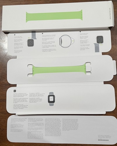 “Apple Watch 41mm Solo Loop Sprout Green Size 6 (MQVV3AM/A) Open Box - w/ Insert - Photo 2 sur 3