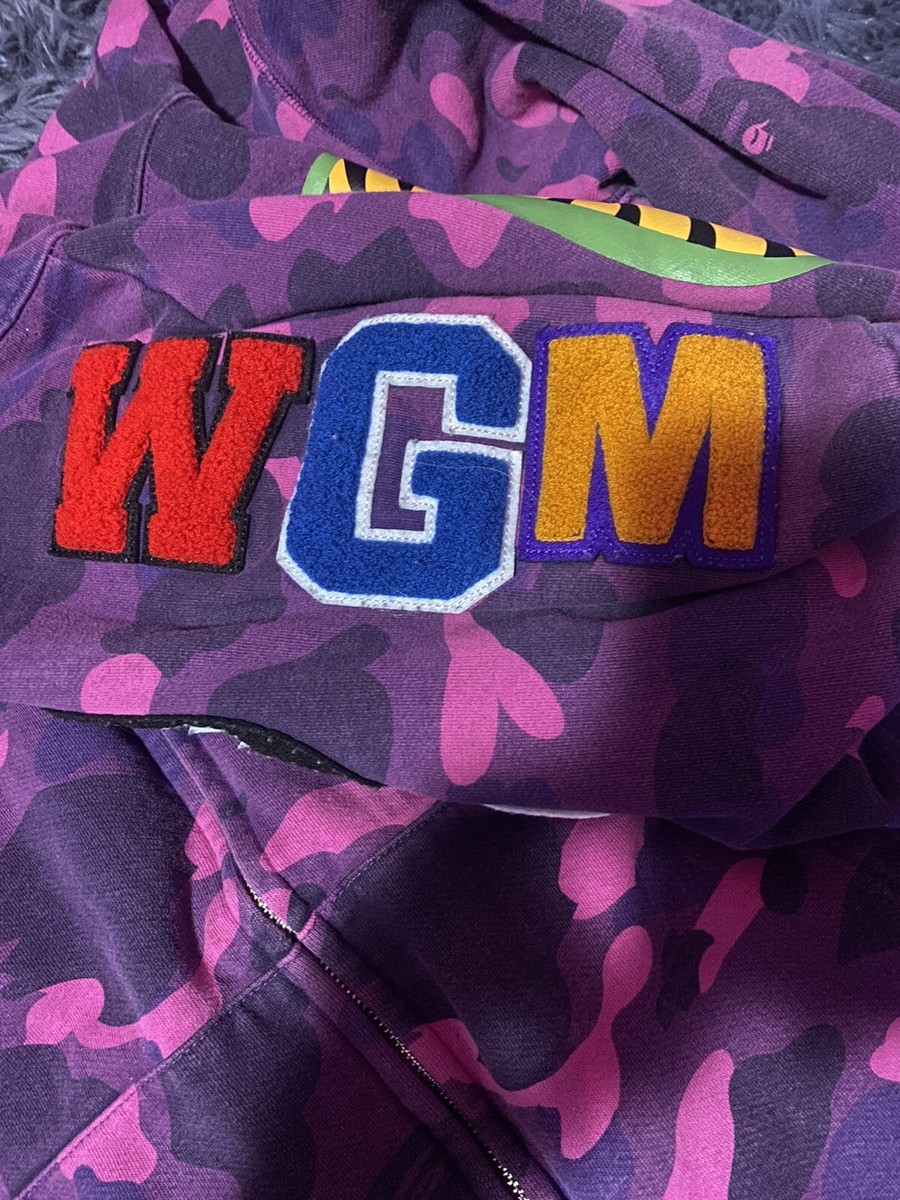 BAPE Color Camo Shark Full Zip Hoodie Purple Size Large | eBay