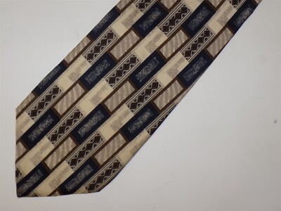 615 Collection 100% Silk Necktie Tan, Brown Black 58