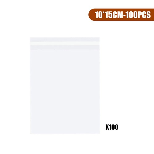 100Pcs/Set Clear Resealable Recloseable Self Adhesive Tape OPP Poly Plastic Bags - Picture 15 of 15