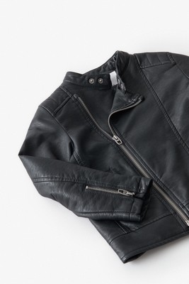 Zara Kids Boy Faux Leather Jacket Black 5854 603 Ebay