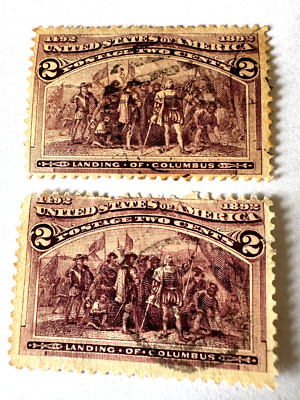 1893 US STAMP #231 LANDING OF COLUMBUS EXPOSITION SCOTT 2 CENT SET