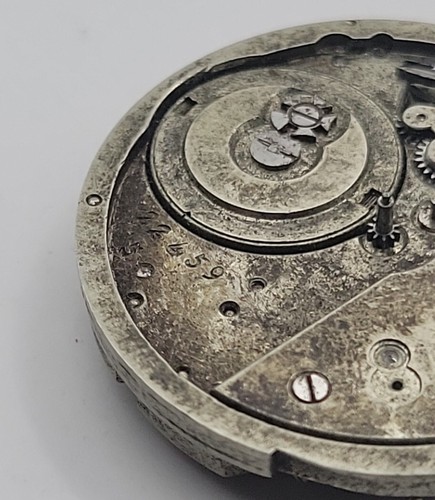 Antique 30mm Wolf Tooth Pocket Watch Movement Sold Gor Parts Repairs - Picture 5 of 6