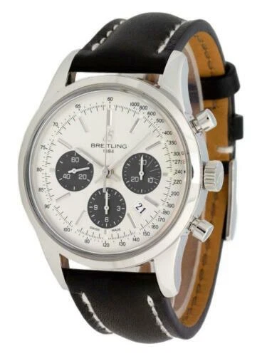 Breitling Transocean Stainless Steel Case Wristwatches