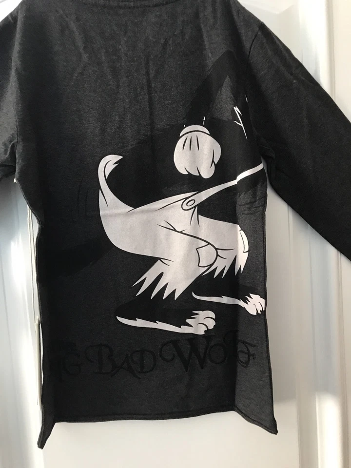 Mini Shatsu Boys Nwt Big Bad Wolf Huff & Puff Hay Henley Shirt Size 10 - Image 3 of 4