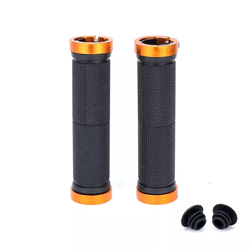 Bicycle Lock-On Grips For Road, MTB, Gravel & Mountain Bikes - Rubber, 129mm Length