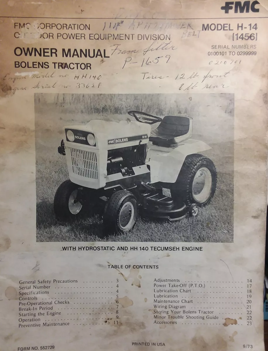 Bolens lawn tractor manual online
