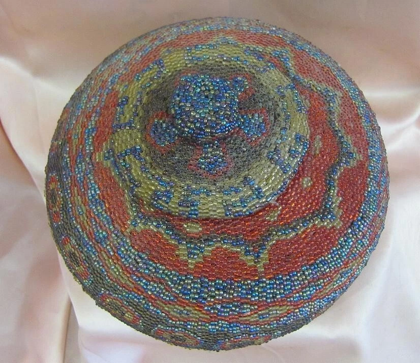 ANTIGUA OTOMANA MUSULMANA ISLÁMICA JOYERÍA BARATIJA CAJA DE CUENTAS CUENTAS DE VIDRIO RARA Foto 2 de 4