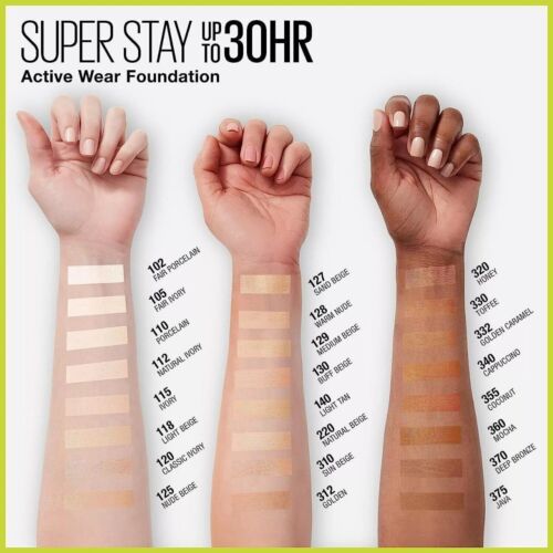 Maybelline SuperStay Active Wear Foundation 30H Long Lasting New - All Shades - Picture 3 of 39