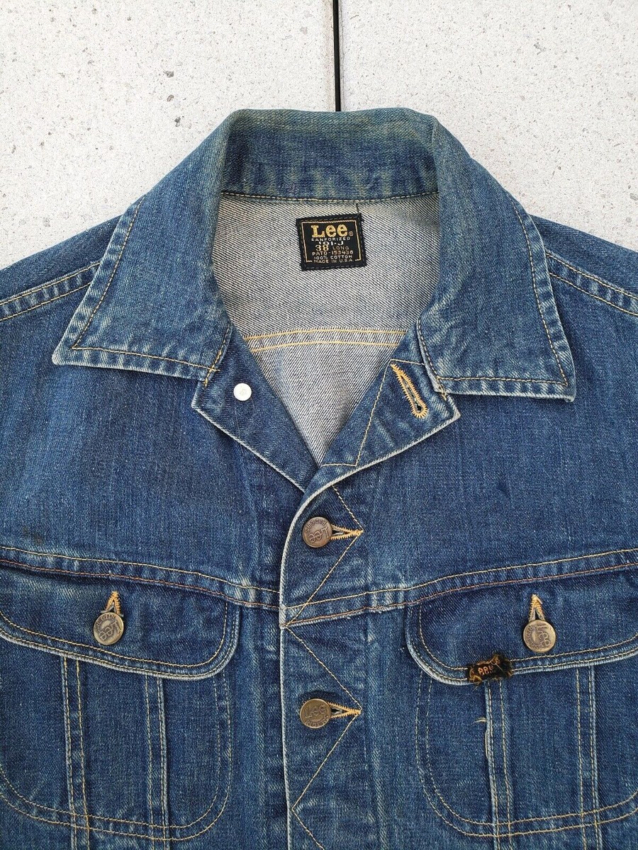 Vtg 70s LEE 101-J Denim Jacket Chore Work Riders Western Cowboy