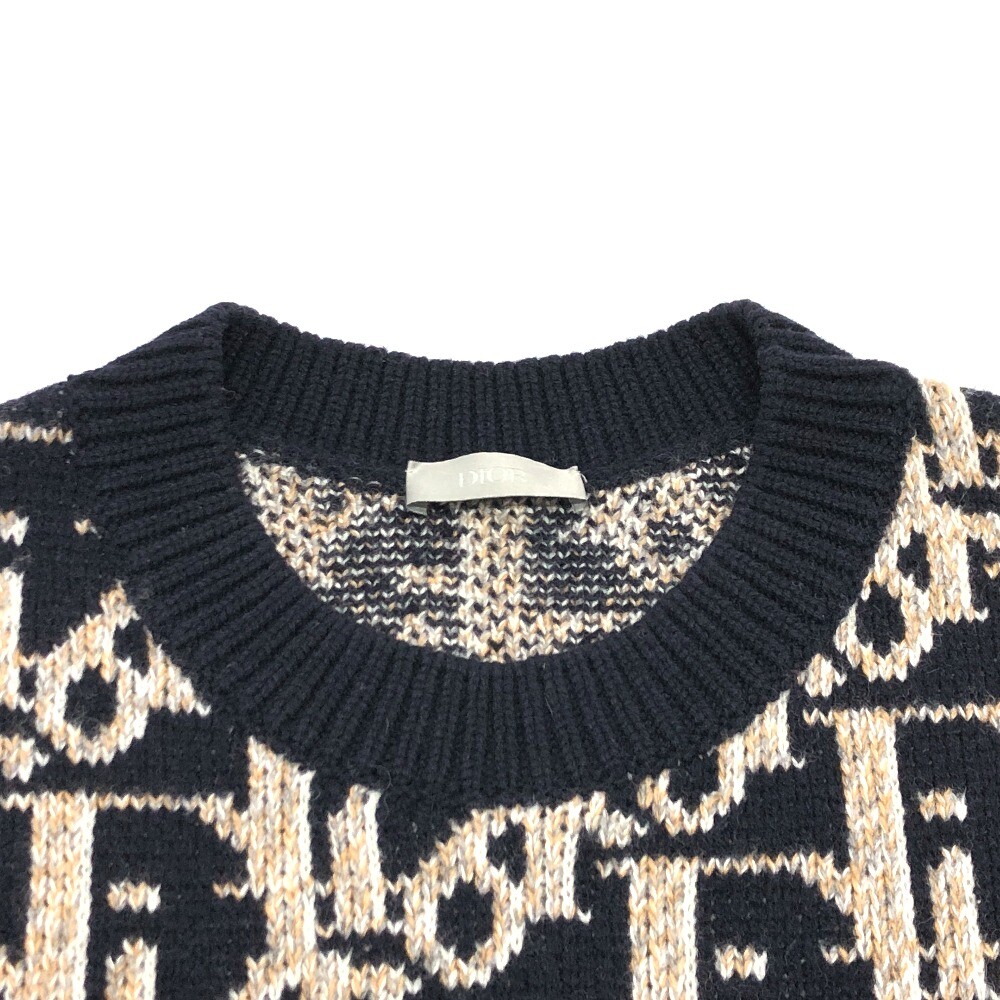 トップス DIOR Dior 193M638AT393 Oblique 21AW sweater wool Navy | eBay