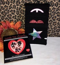   LOVELY DAY LINGERIE  3  PACK Fingerless SHINY Gloves Peace,Heart,Star 