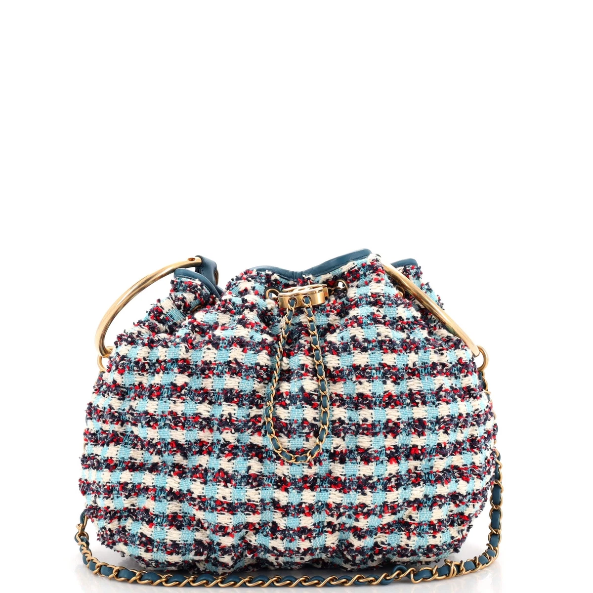 Chanel Chesterfield Bucket Bag Tweed Medium Multicolor