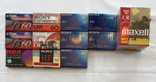 New Lot of 19 Sony Maxell Normal Bias 60 min Blank Audio Cassette Tapes Sealed