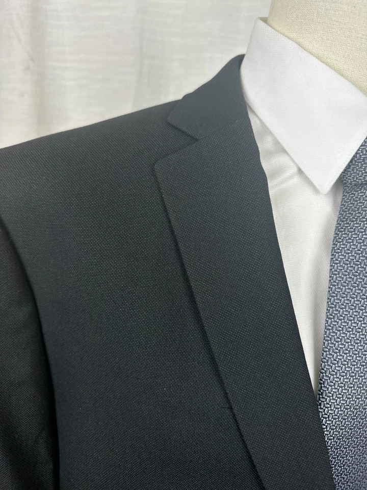 Traje de Hombre Marc New York 44S Chaqueta 37x29 Pantalones Negro Ajuste Moderno 2 Piezas Nuevo con Etiquetas Foto 4 de 4