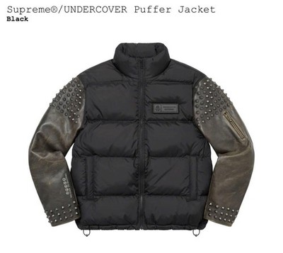 Supreme x Undercover 23SS Studded Sleeve Leather Puffer Jacket