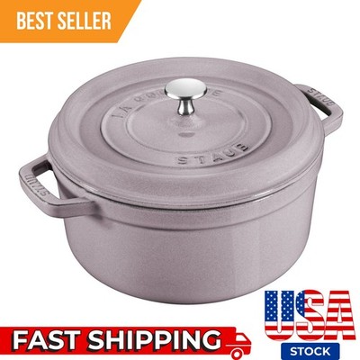 HOT SELLING Staub Cast Iron 7 qt, Round, Dutch Oven, Lilac