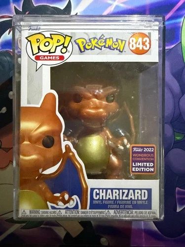 Funko Pop Pokémon CHARIZARD #843 Metallic 2022 Wondrous Convention UNRELEASED LE