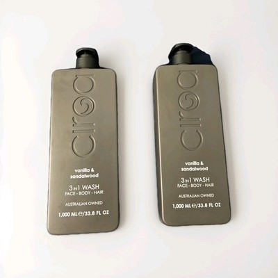 CIROA~ Mens 3 in 1 HAIR, FACE & BODY  WASH SANDALWOOD & VANILLA 2-pk