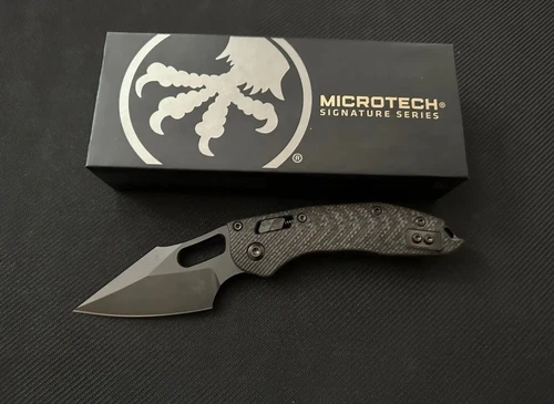 NEW Microtech Stitch-Ram-Lok Fluted Carbon Fiber Black DLC