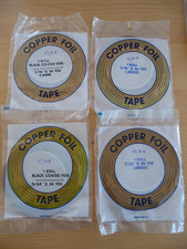 8 Rollen Kupferfolie, 3/16", 11x64", 7x32", kupfer und schwarz, OVP!